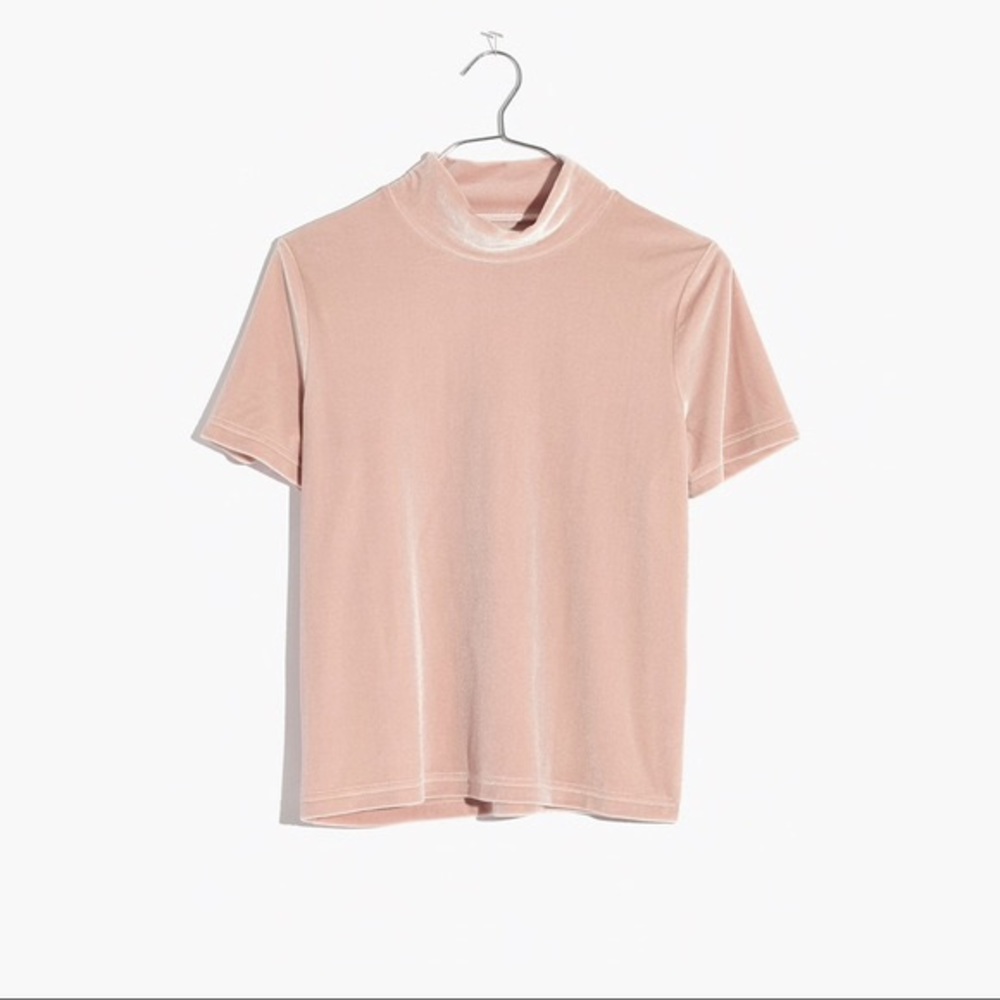 Madewell velvet top soft pink size s